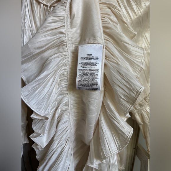 BCBGMAXAZRIA Ruffle Peasant Long Sleeve Blouse - Picture 13 of 15